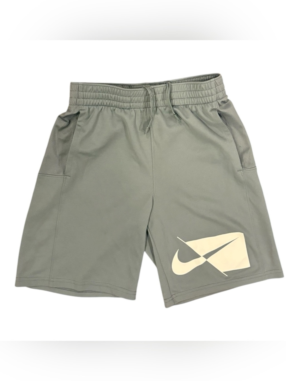 Nike Gray Dri-FIT Athletic Shorts with White Logo